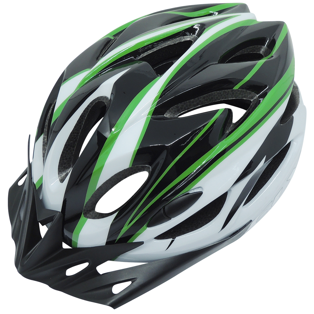 CAPACETE CLY MTB/URBAN TAMANHO L BCO/PTO/VERDE